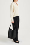 cream v-neck collar sweater stylein harmony side