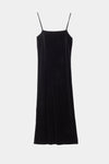 Cuneo dress velvet ankle length slip straps square neckline black stylein packshot