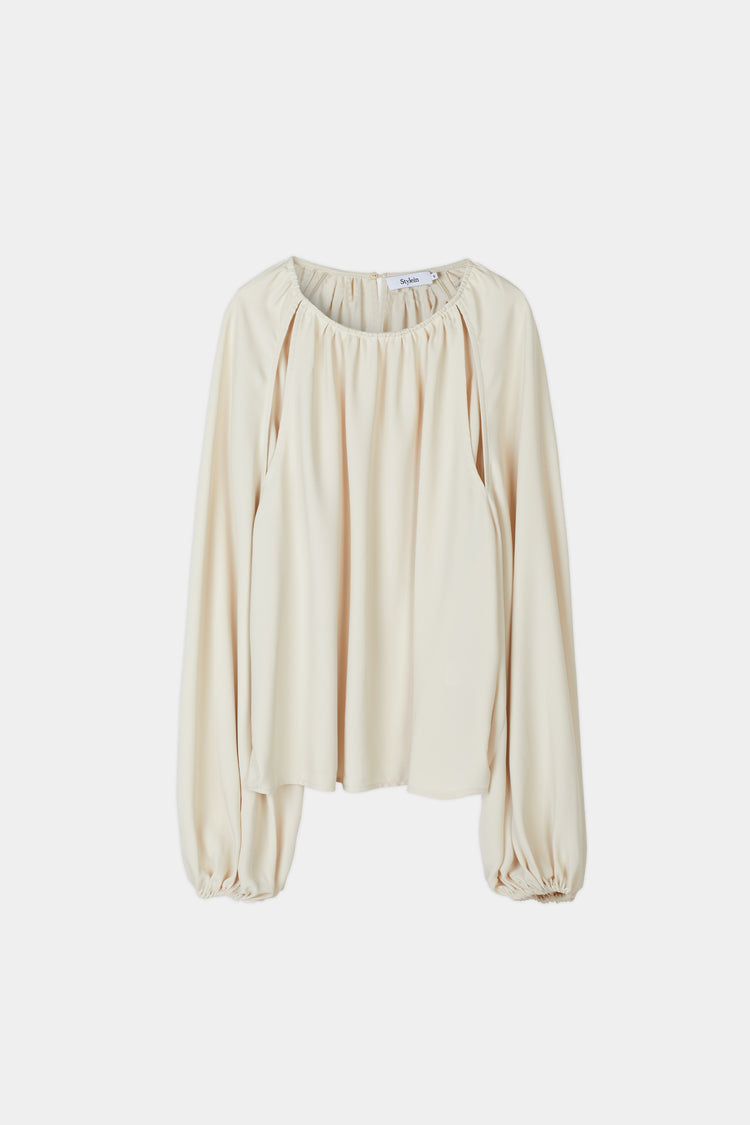 Maggiore blouse cream cut out longsleeve stylein packshot