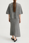 grey knitted a-lined skirt stylein nanie back