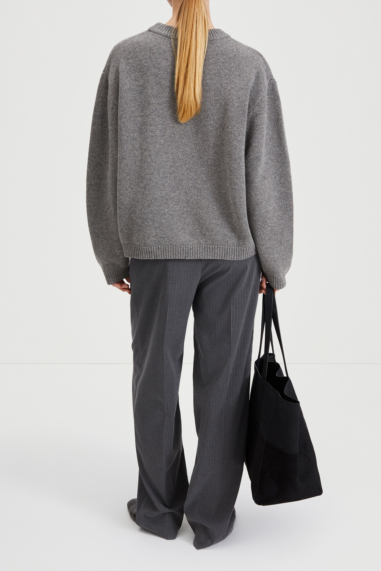 grey knitted sweater stylein harlow back