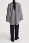 SEMI-LONG DOUBLE-FACED WOOL COAT - TARA MID GREY