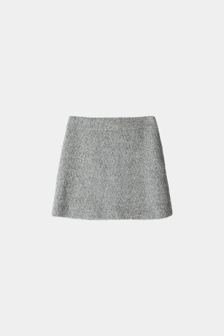Halle skirt mini boucle subtly flared grey stylein packshot