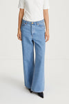 Kayne 90's blue wide leg denim stylein front image