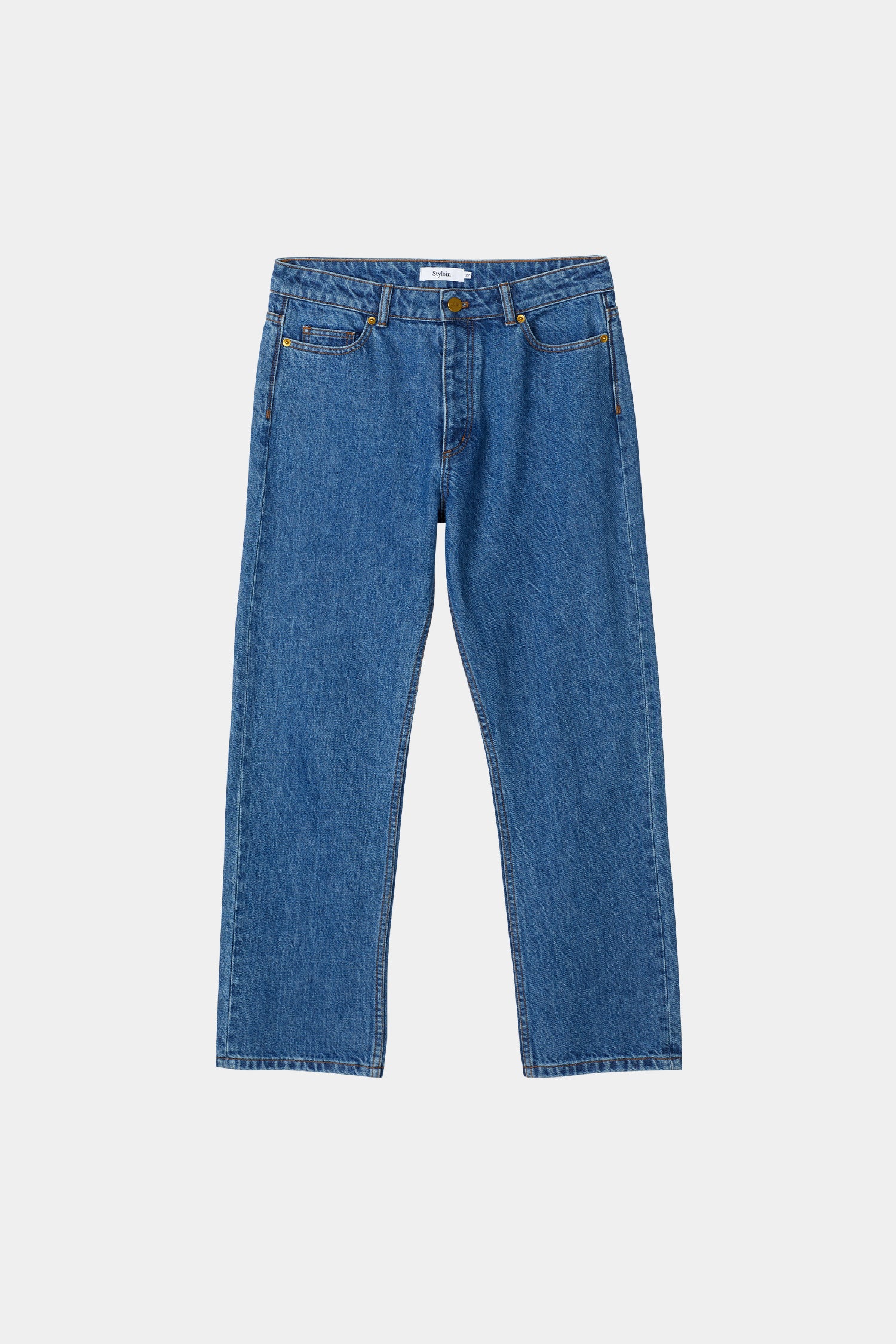 Ken denim straight fit cropped mid blue stylein packshot