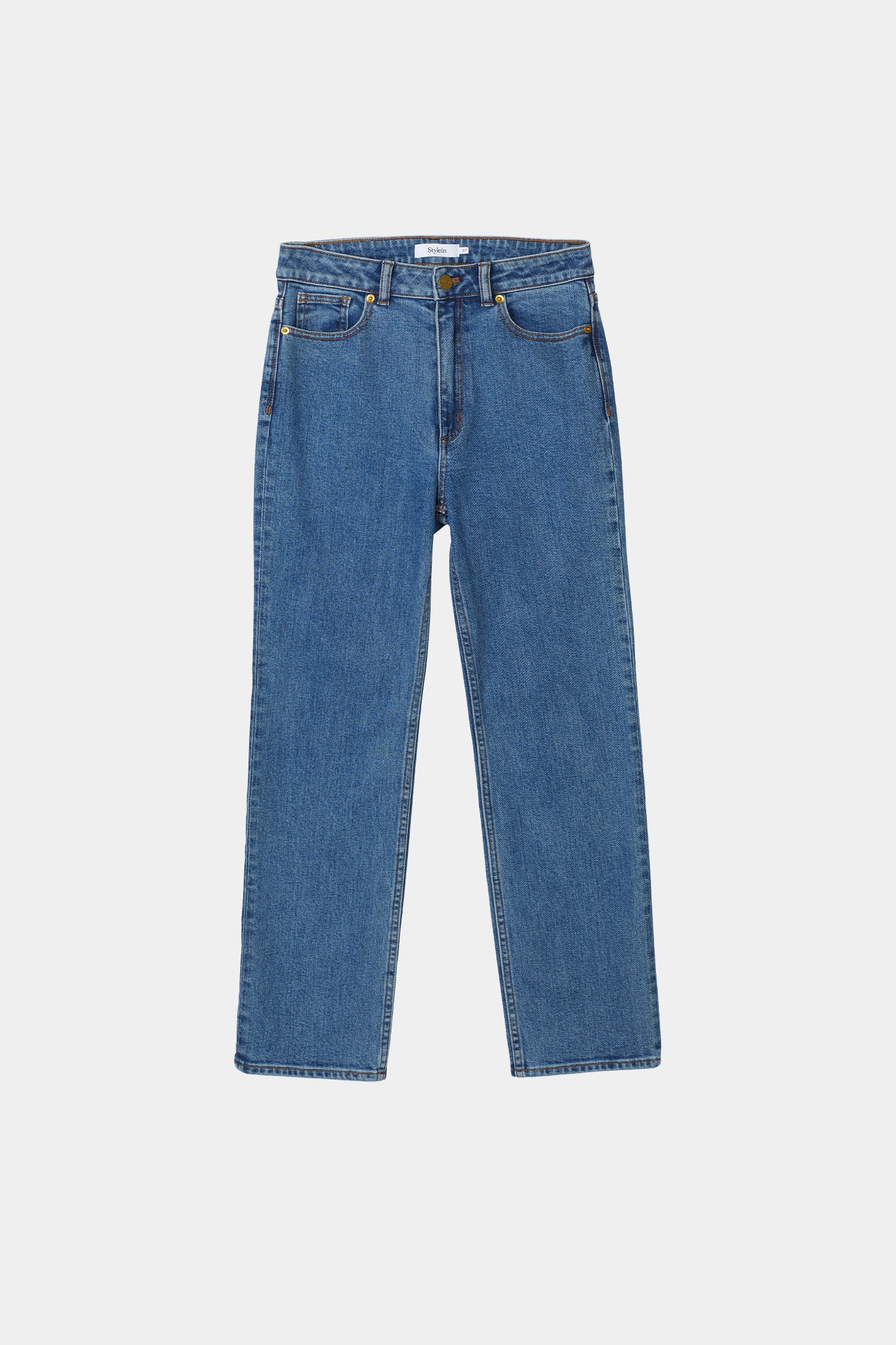 Kingston mid blue cropped straight fit jeans stylein packshot