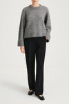 knitted grey cropped sweater stylein niclas short front