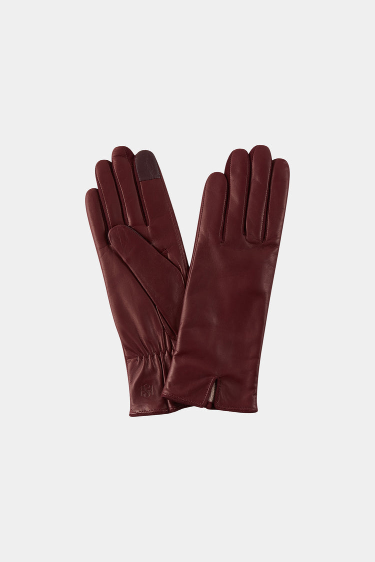 leather gloves
 burgundy handsome essentials vino 