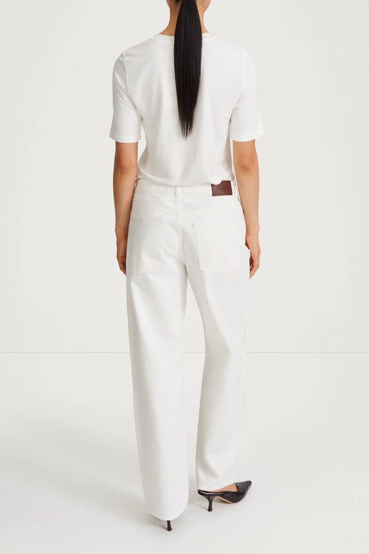 Kim denim loose fit mid waist voluminous overzised white stylein back image