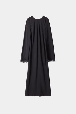 black dress crepe lace trim sleeve stylein margo packshot