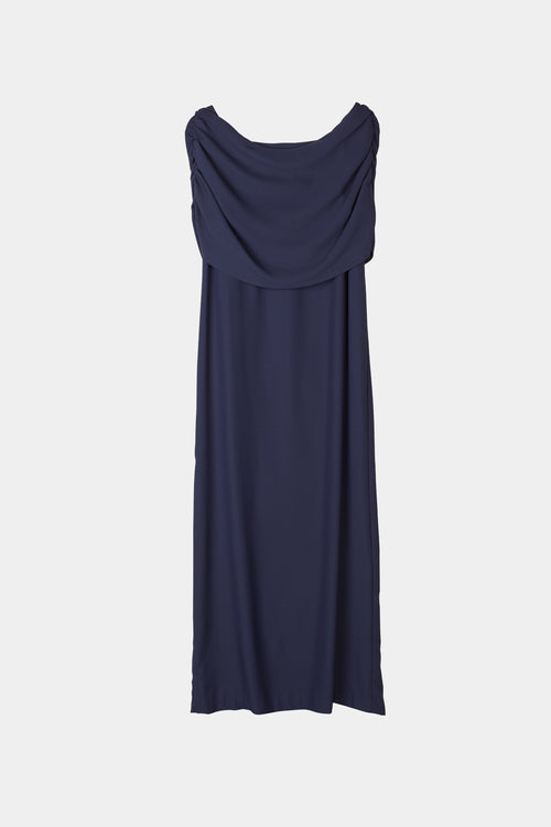 Macerata dress midnight navy boat neck maxi stylein front image