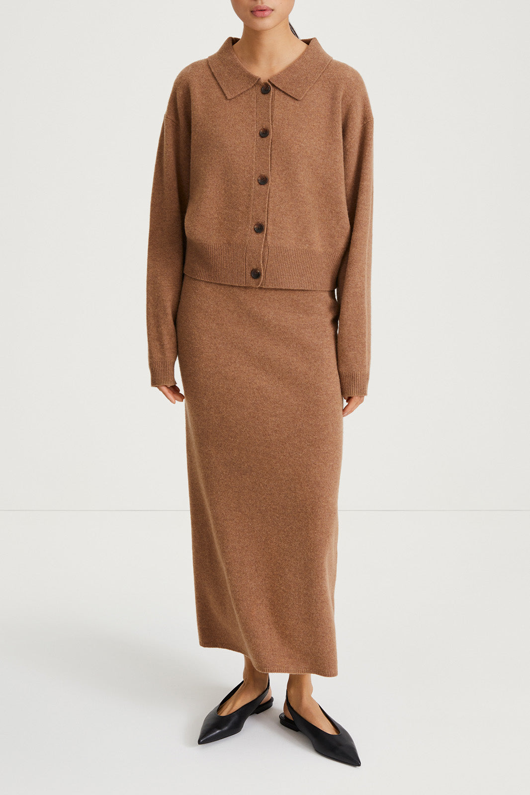 maxi knitted skirt harmonia beige stylein