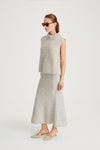 Nanie skirt long light grey mohair stylein  side image
