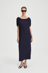 Macerata dress midnight navy boat neck maxi stylein front image