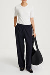 navy stripe trousers stylein belicia model image