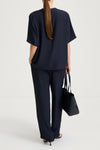 navy t-shirt blouse stylein martano back model image