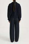 navy v-nec collar knitted sweater stylein harmony back