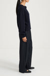 navy v-nec collar knitted sweater stylein harmony side