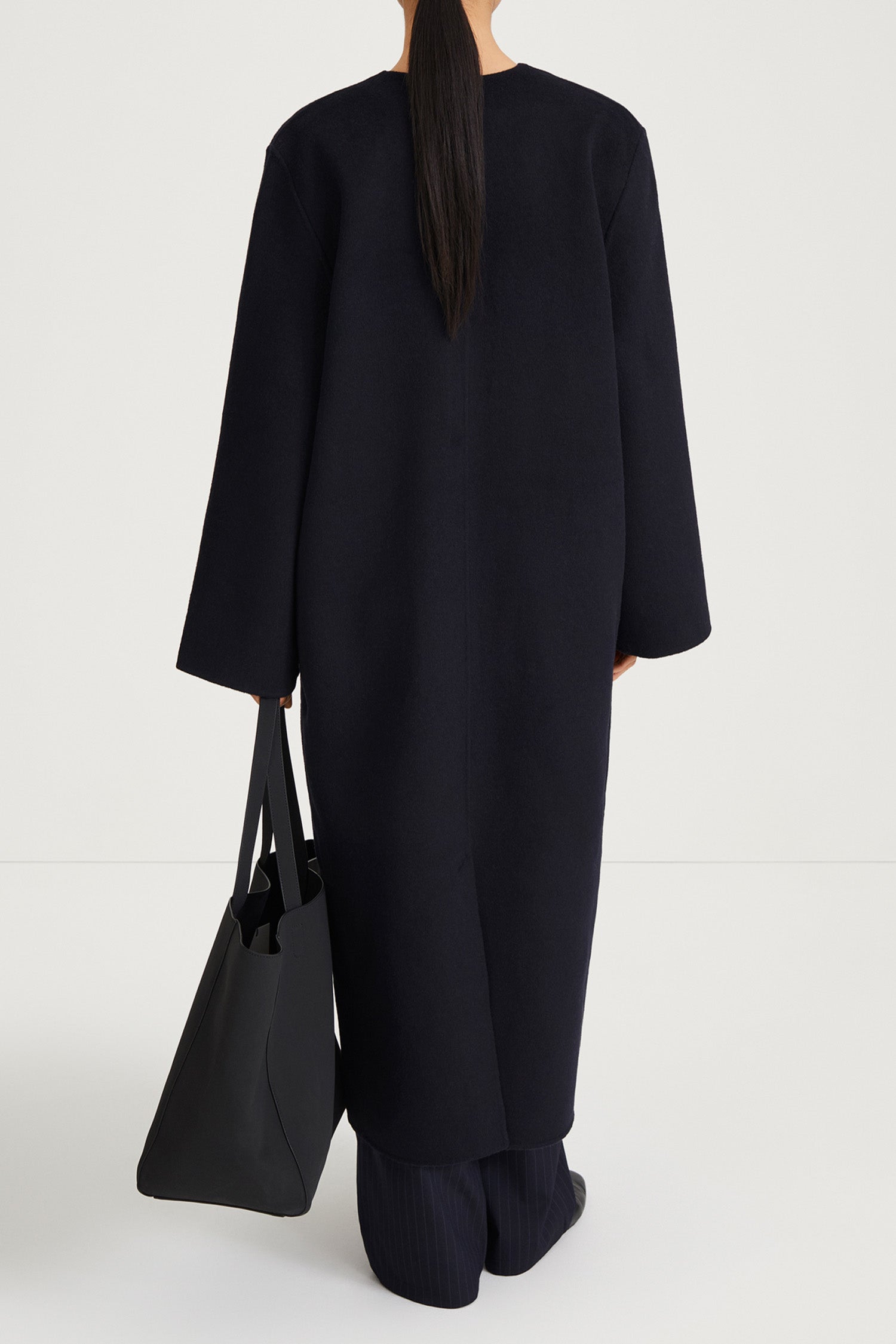 navy wool coat long stylein talani back