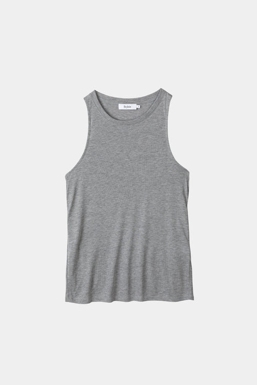 grey slim-fit tank-top stylein nicia front