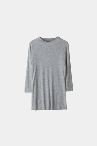 SEMI-SHEER RIB TOP - NOGARA GREY