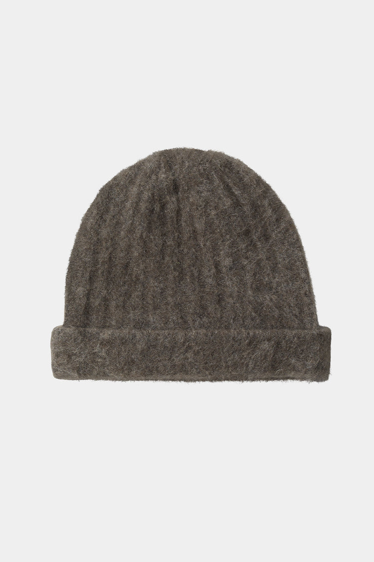 ALPACA BLEND BEANIE - NORE DARK BROWN