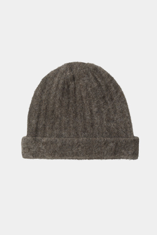 ALPACA BLEND BEANIE - NORE DARK BROWN