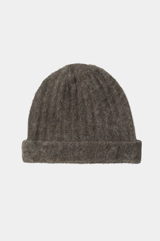 ALPACA BLEND BEANIE - NORE DARK BROWN