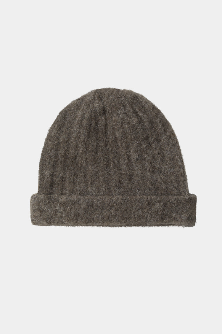 ALPACA BLEND BEANIE - NORE DARK BROWN
