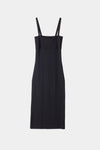 Peg dress ankle length knit double folded front square neckline black stylein packshot