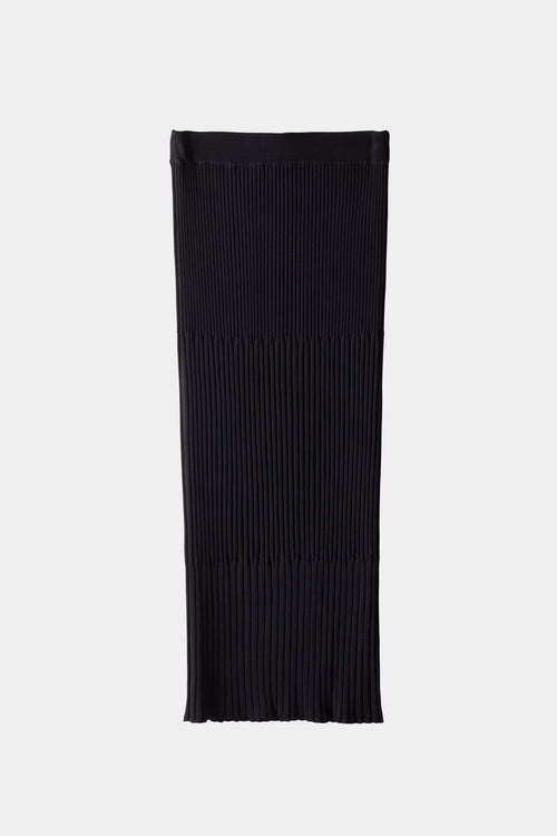 Perina skirt rib knitted mid length black stylein front image
