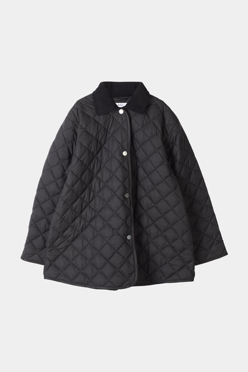 black quilted jacket stylein sabria front