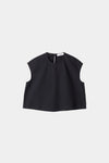 Jayla top cropped boxy short sleeved seersucker black stylein packshot