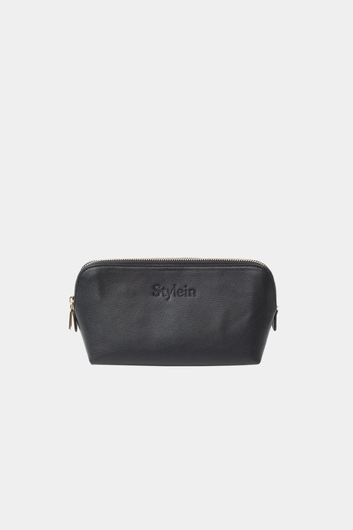VEGAN LEATHER COSMETIC BAG - YANI MINI BLACK STRUCTURED