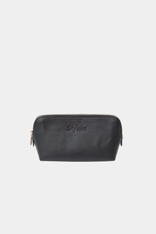 VEGAN LEATHER COSMETIC BAG - YANI MINI BLACK STRUCTURED