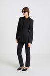 Bovino blazer tailored cinched waist delicate shoulder pads black stylein side image