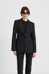 Bovino blazer tailored cinched waist delicate shoulder pads black stylein front image