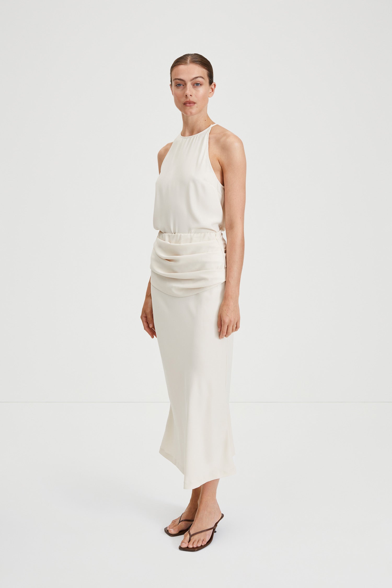 Malou top crepe slightly loose cream stylein side image