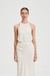 Malou top crepe slightly loose cream stylein front image