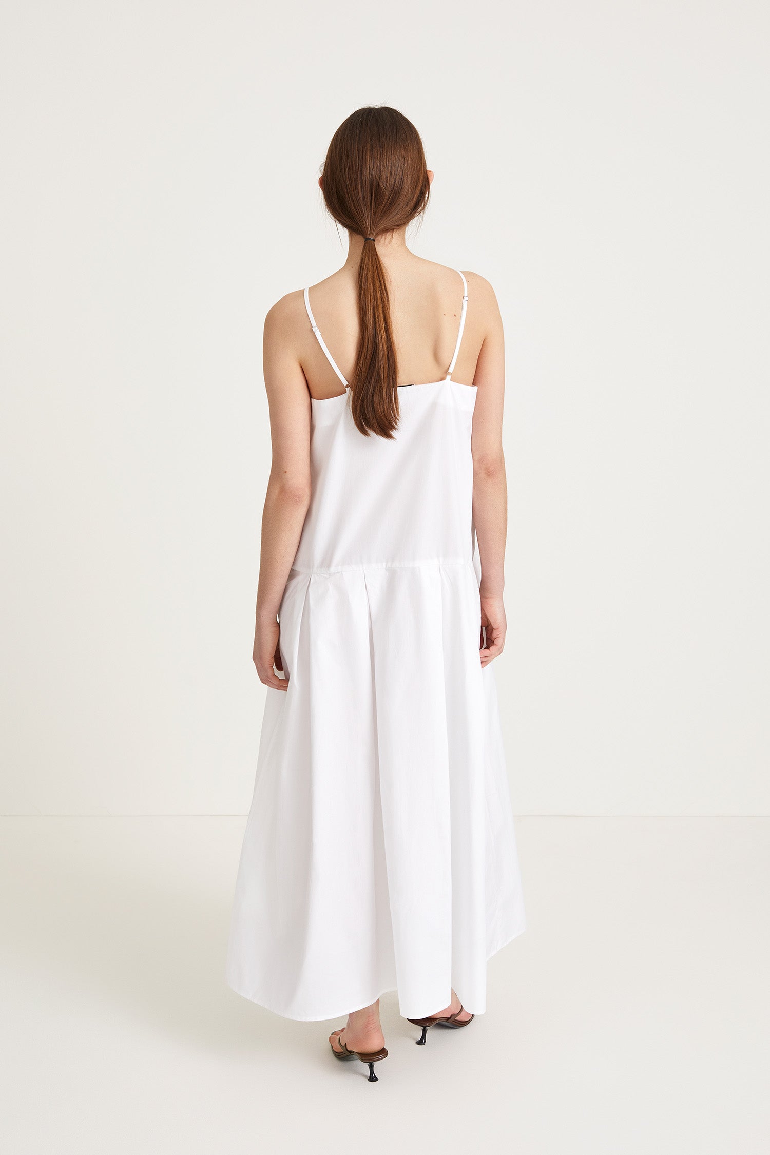 Jelena dress loose slip dress straps square neckline white stylein back image