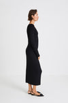 Perina skirt rib knitted mid length black stylein side image