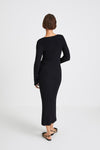 Perina skirt rib knitted mid length black stylein back image