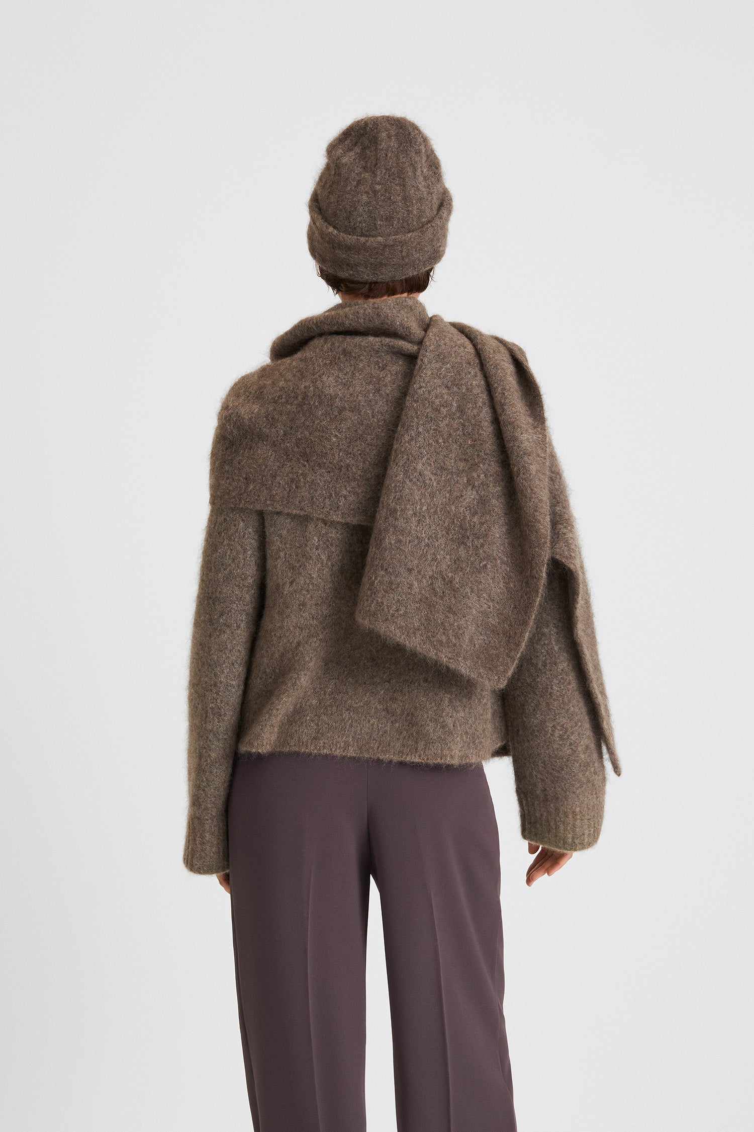 ALPACA BLEND BEANIE - NORE DARK BROWN