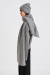 Nea scarf wide mohair blend grey stylein side image 