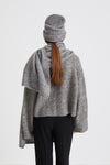 Nea scarf wide mohair blend grey stylein back image