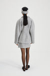 Hilma jacket tailored cinched waist boucle double breasted closure grey stylein back image