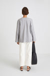 OVERSIZED COTTON LONG SLEEVE TOP - JIM GREY
