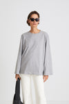 OVERSIZED COTTON LONG SLEEVE TOP - JIM GREY