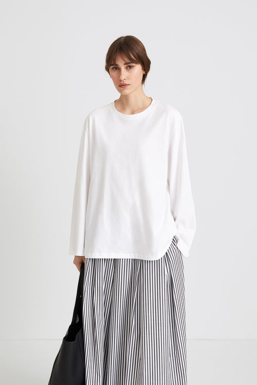 OVERSIZED COTTON LONG SLEEVE TOP - JIM WHITE