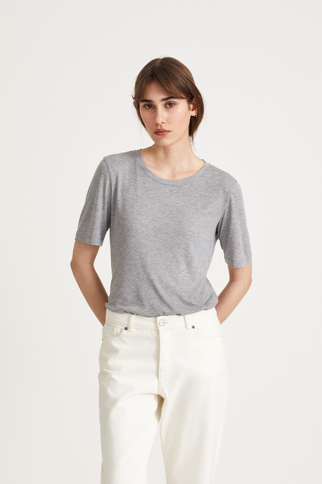 nickie top tshirt grey stylein front